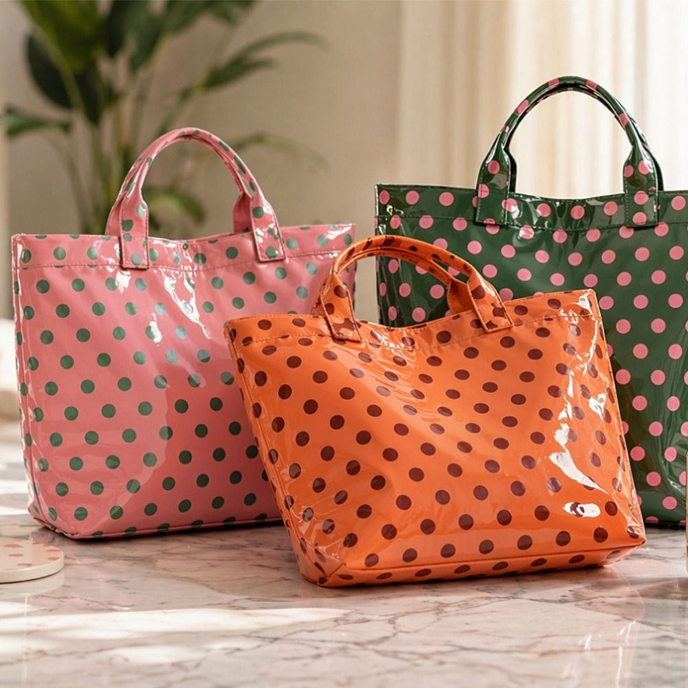 Tote Bag Beach - 패션 대용량 폴카 도트 토트 백