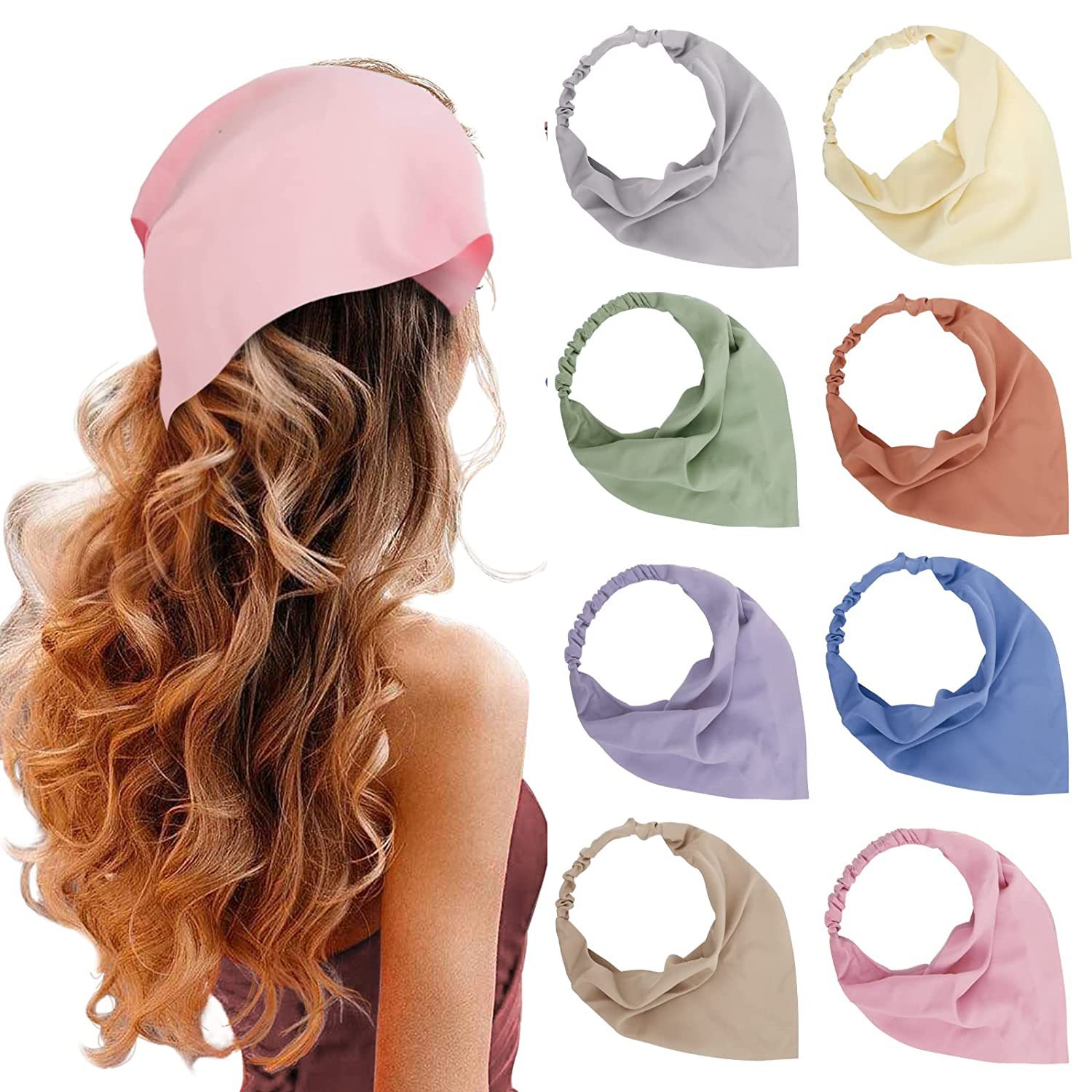 Headband Summer Knit - 여름 레이스 트림 삼각형 헤어 스카프