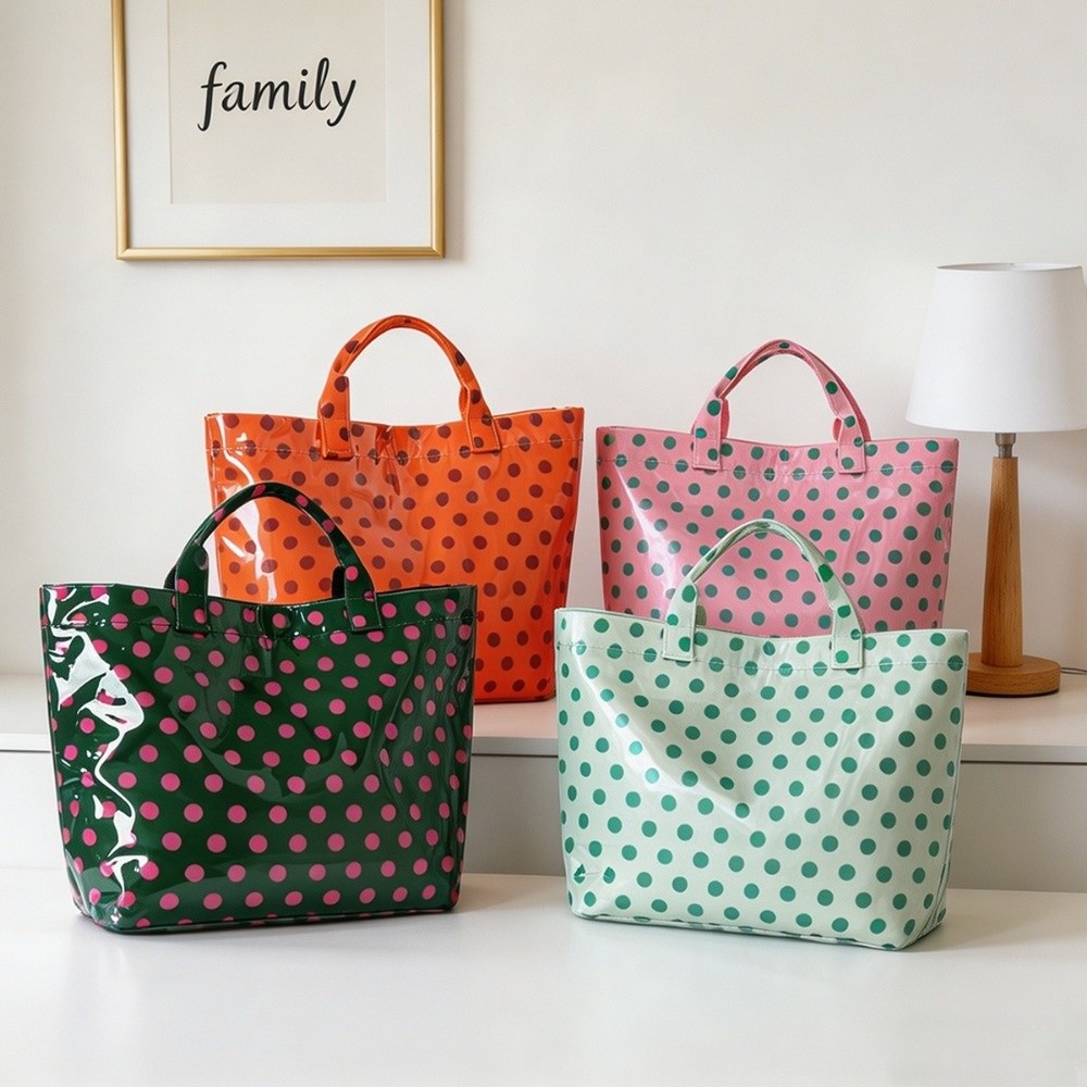 패션 대용량 폴카 도트 토트 백 다기능 휴대용 PVC  - Tote Bag Beach 리뷰 및 가격