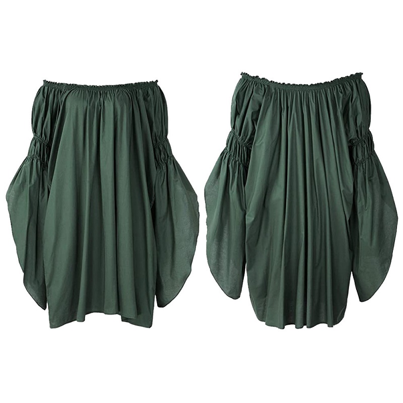 빈티지 중세 르네상스 블라우스 롱 플레어 러플 소매 오 - Blouse Off Shoulder 리뷰 및 가격