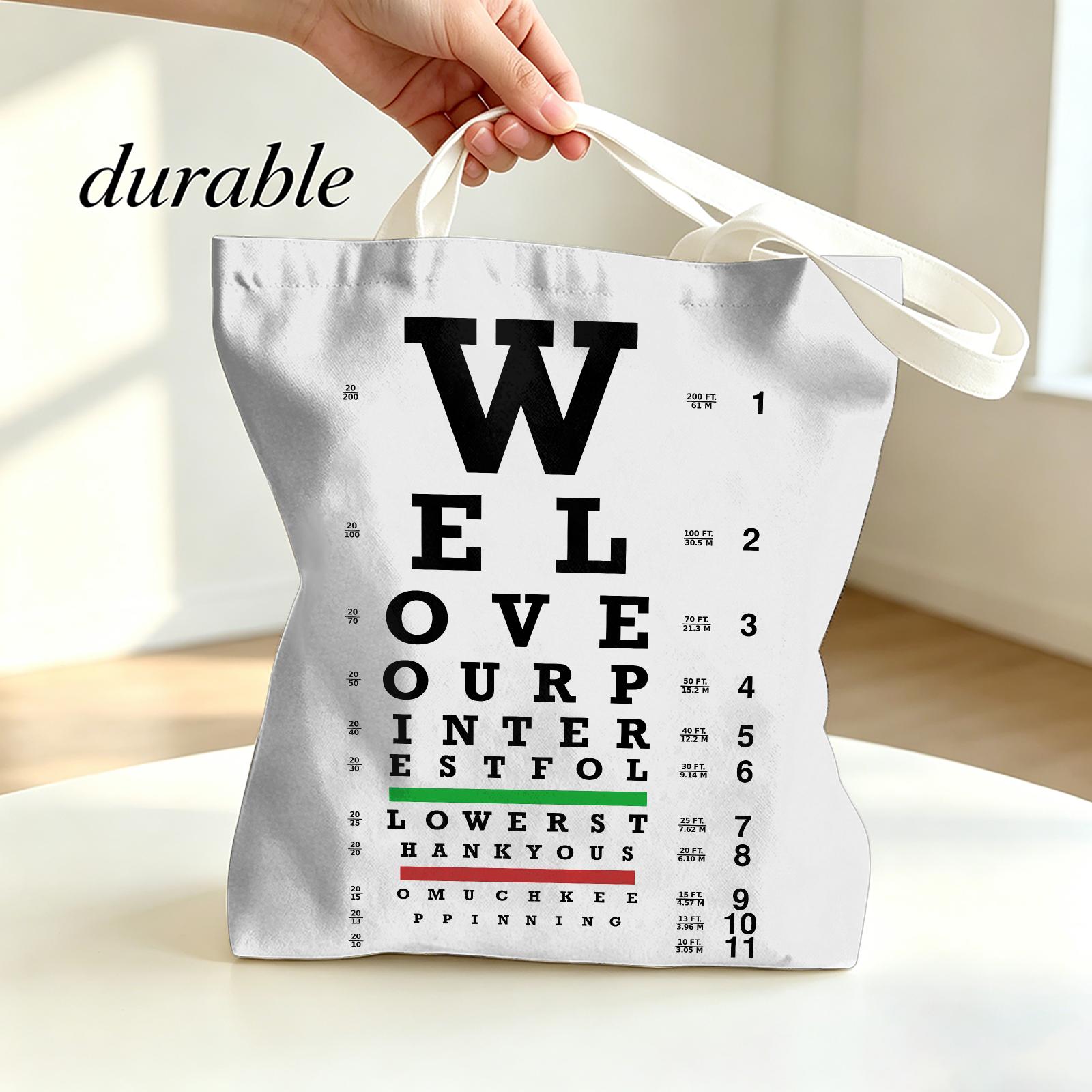 의료용 시력 검사표 보관 가방 캔버스 토트백 양면 인쇄 - Tote Bag Beach 리뷰 및 가격